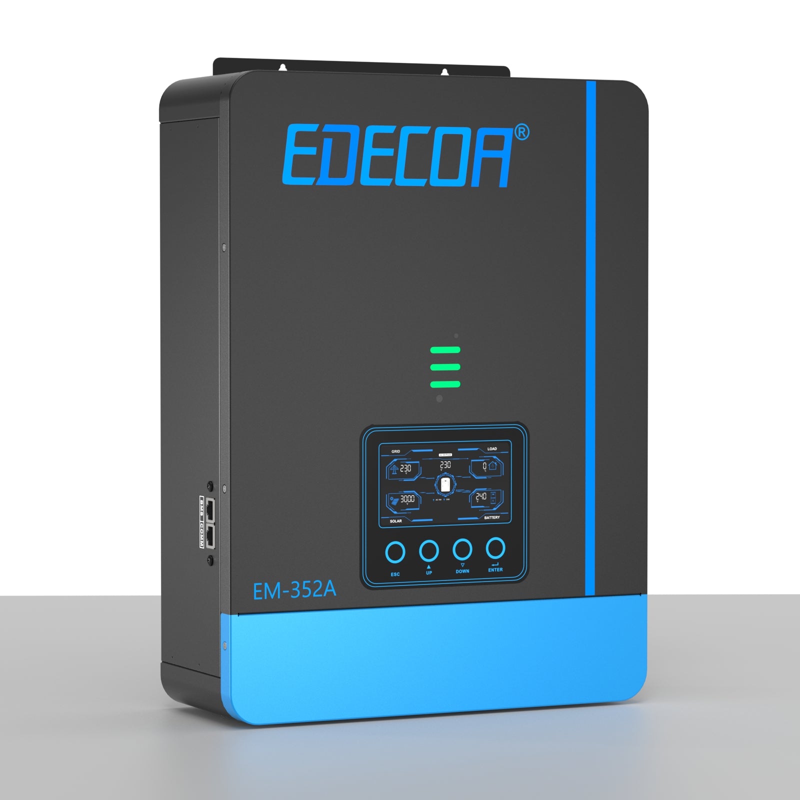 EDECOA Hybrid Solar Inverter 3800W 24V to 220V Pure Sine Wave MPPT 110A PV 55-430VDC