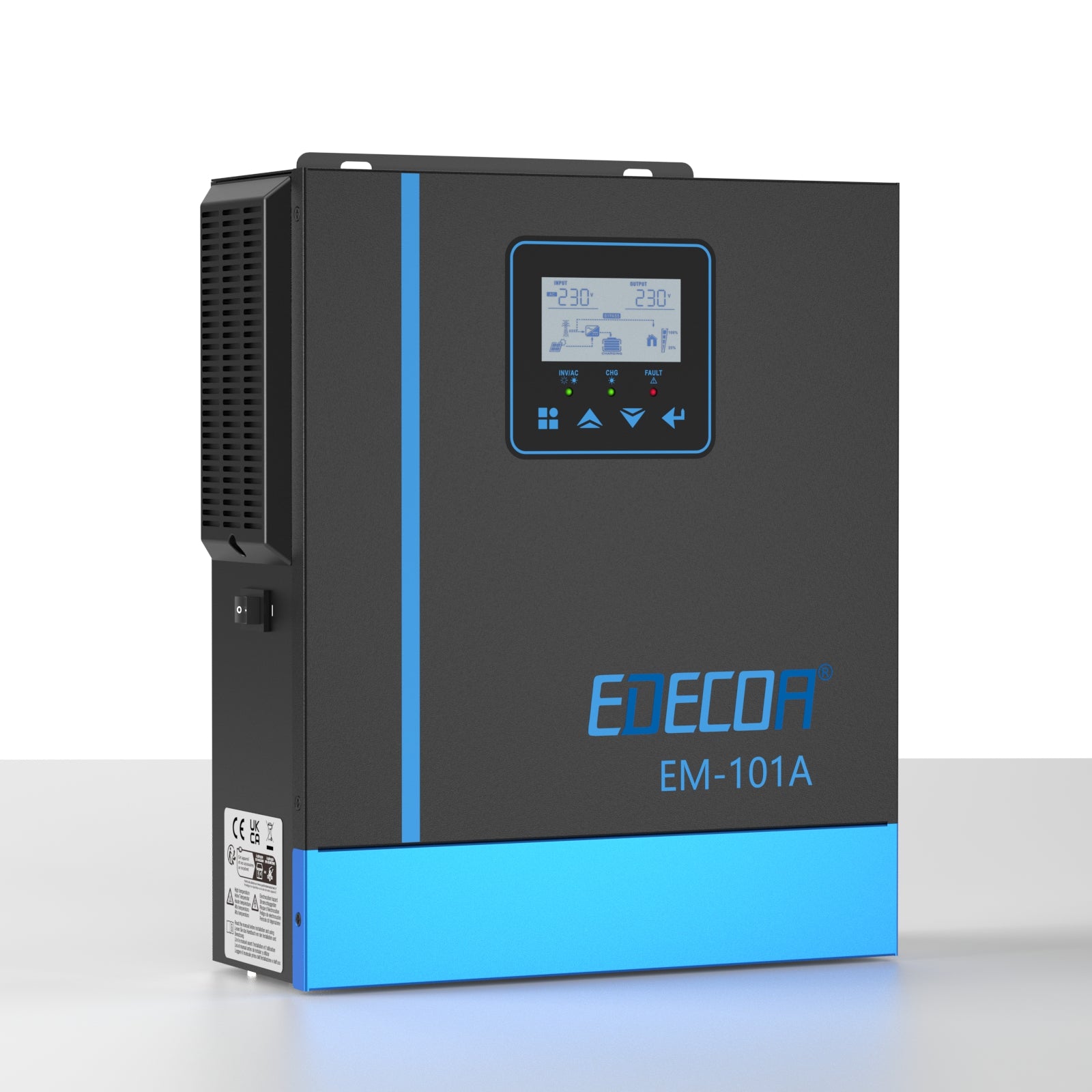 EDECOA Hybrid Solar Inverter 1000W 12V to 220V Pure Sine Wave MPPT 40A PV 20-150VDC