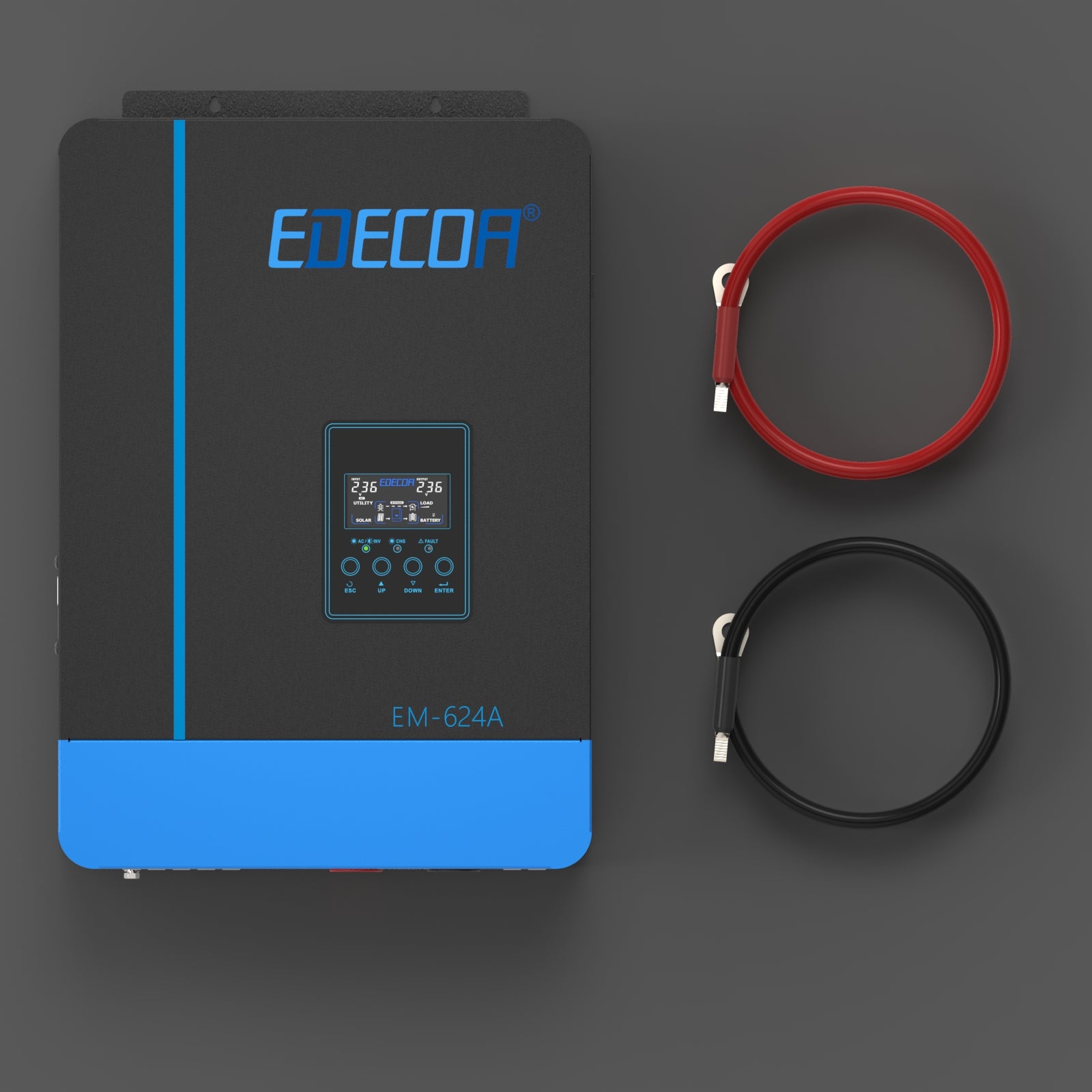 EDECOA Hybrid Solar Inverter 6200W 48V to 220V Pure Sine Wave MPPT 110A PV 55-450VDC