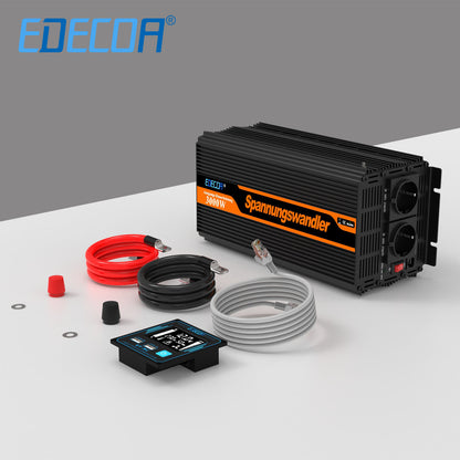 EDECOA 3000W DC 12V AC 220V 230V modified sine wave power inverter