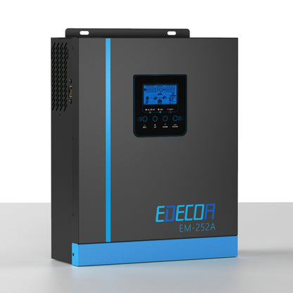 EDECOA Hybrid Solar Inverter 2500W 24V to 220V Pure Sine Wave MPPT 80A PV 55-450VDC