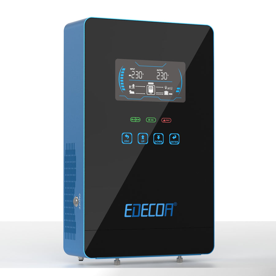 EDECOA Hybrid Solar Inverter 4500W 24V to 220V Pure Sine Wave