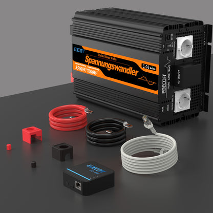 EDECOA 3500W DC 12V AC 220V 230V Pure Sine Wave Power Inverter Bluetooth-Compatible WiFi-Compatible