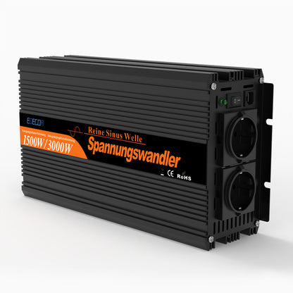 EDECOA 1500W/3000W DC 12V/24V AC 220V 230V pure sine wave power inverter