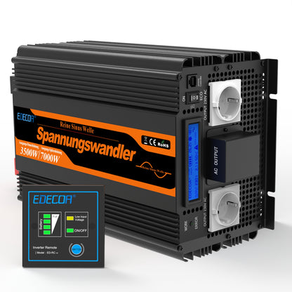 EDECOA 3500W DC 24V to AC 220V 230V pure sine wave power inverter