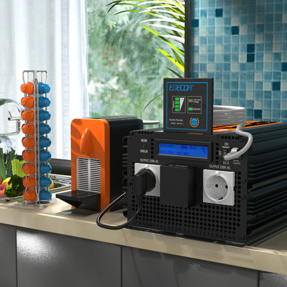 EDECOA 3500W DC 24V to AC 220V 230V pure sine wave power inverter