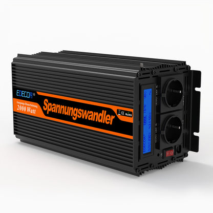 EDECOA 2000W/4000W DC 12V/24V AC 220V 230V modified sine wave power inverter