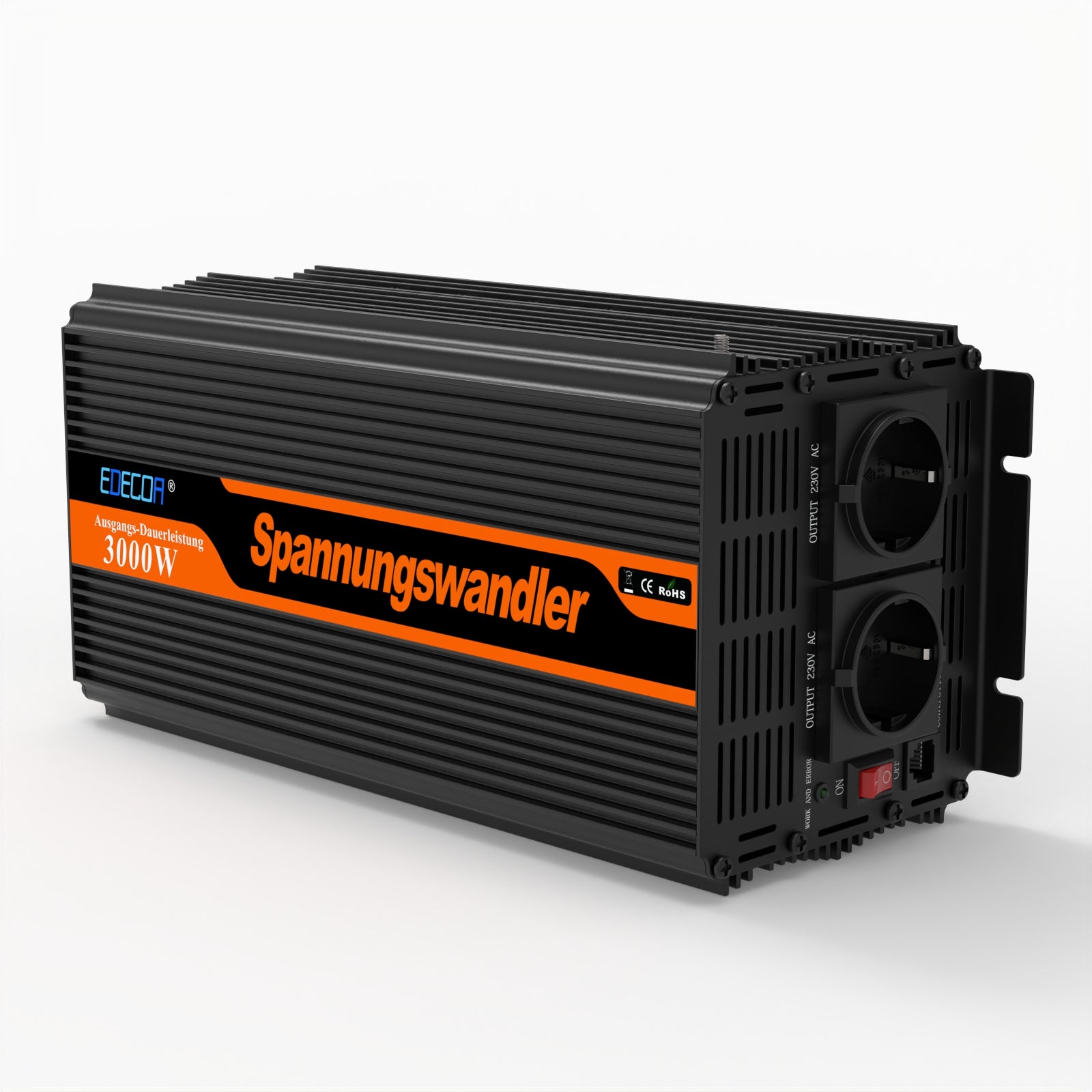 EDECOA 3000W DC 12V AC 220V 230V modified sine wave power inverter