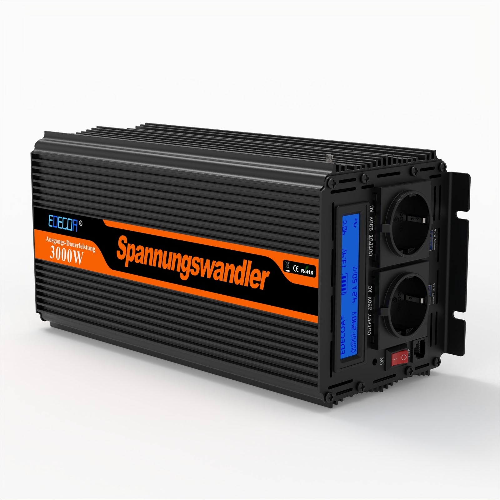 EDECOA 3000W/6000W DC 12V/24V AC 220V 230V modified sine wave power inverter