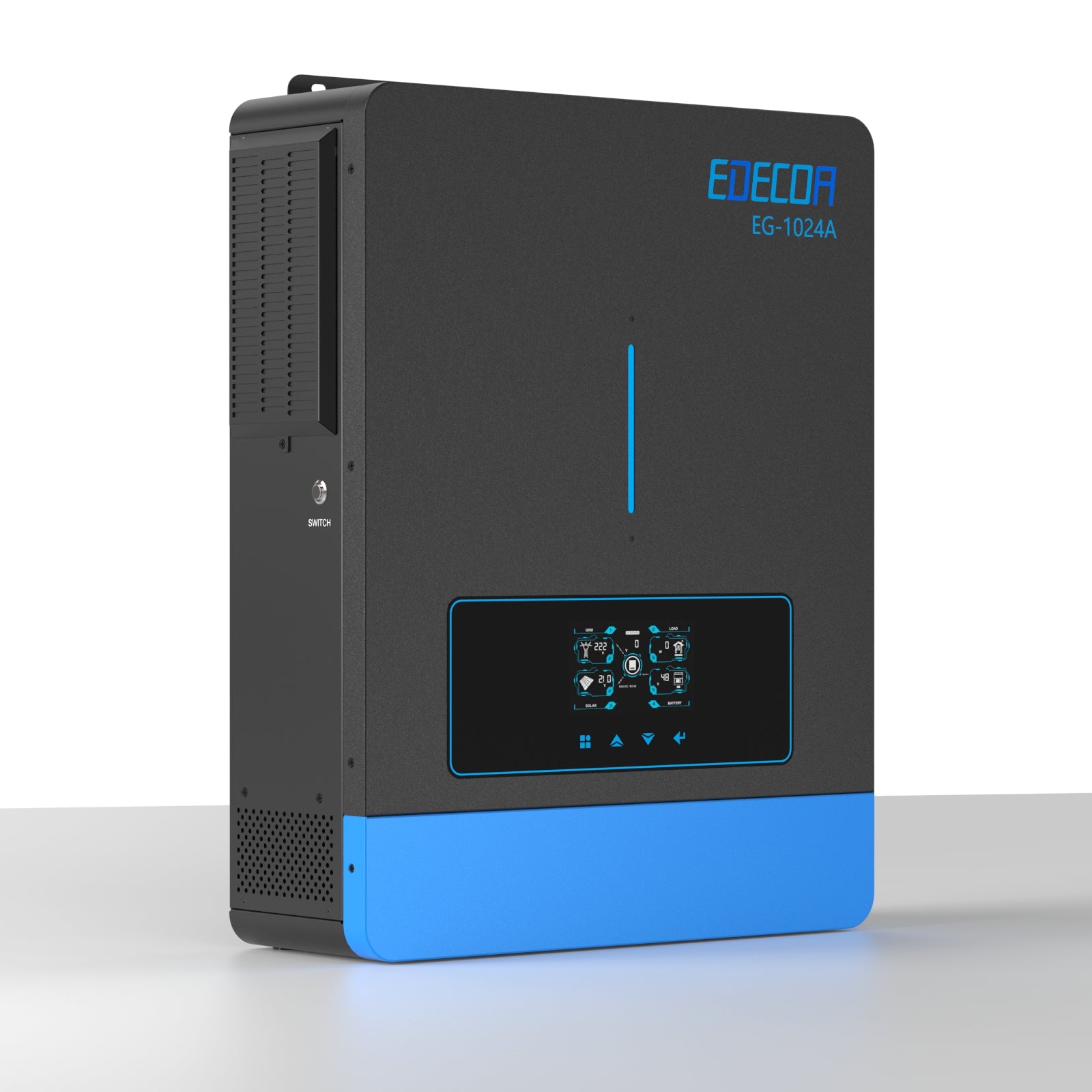 EDECOA Hybrid Solar Inverter 10200W 48V to 220V Pure Sine Wave MPPT 160A PV 90-450VDC