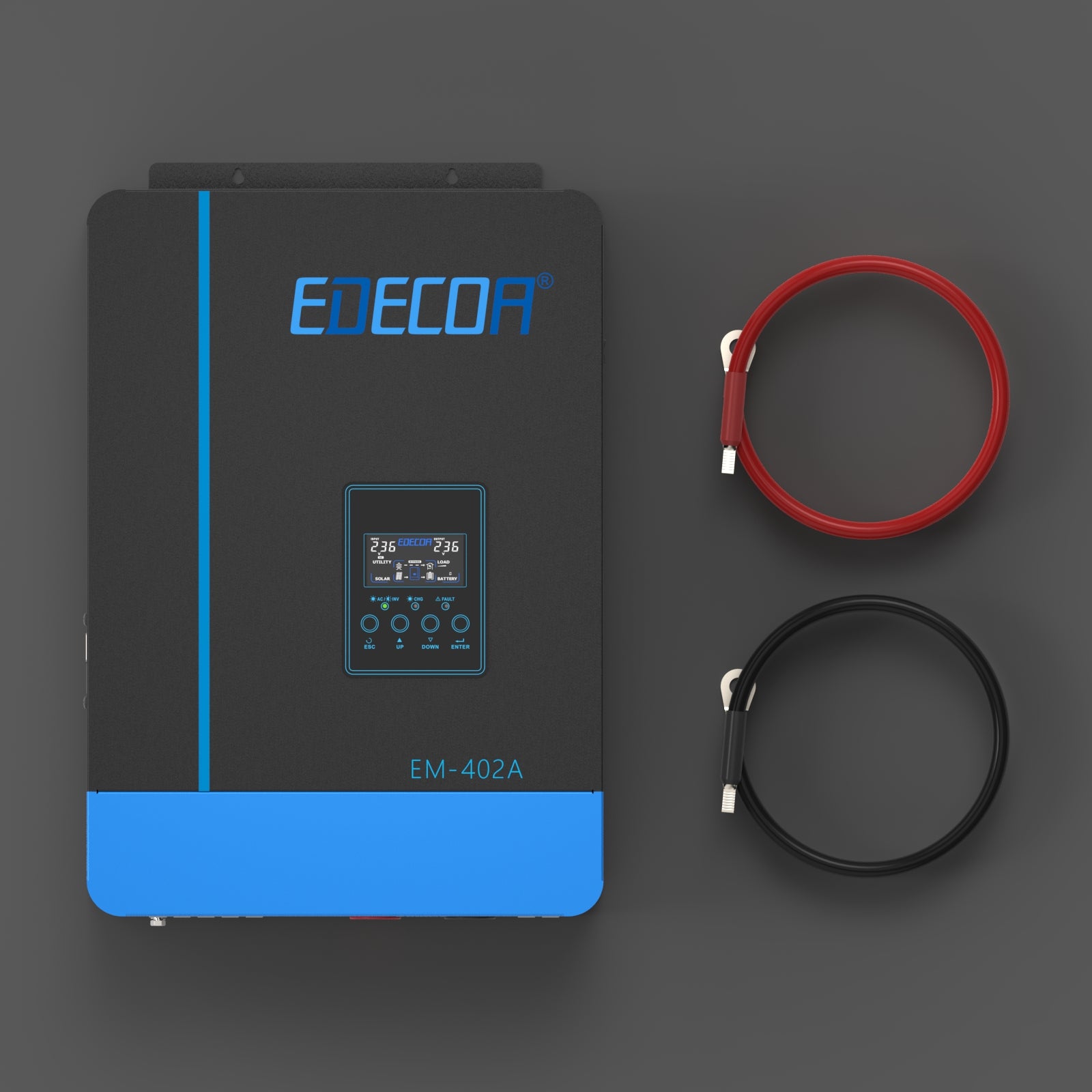 EDECOA Hybrid Solar Inverter 4000W 24V to 220V Pure Sine Wave MPPT 110A PV 55-450VDC