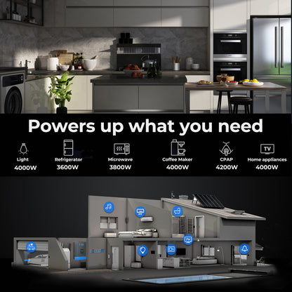 EDECOA Hybrid Solar Inverter 4000W 24V to 220V Pure Sine Wave MPPT 110A PV 55-450VDC