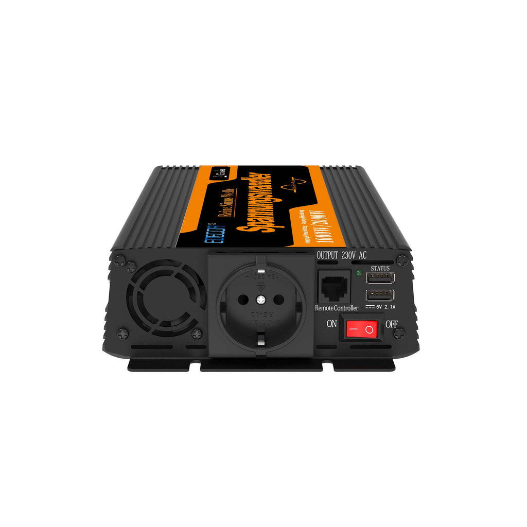 EDECOA Convertisseur 1000W 12V 220V Onduleur pur sinus Inverter LCD Camp  Car