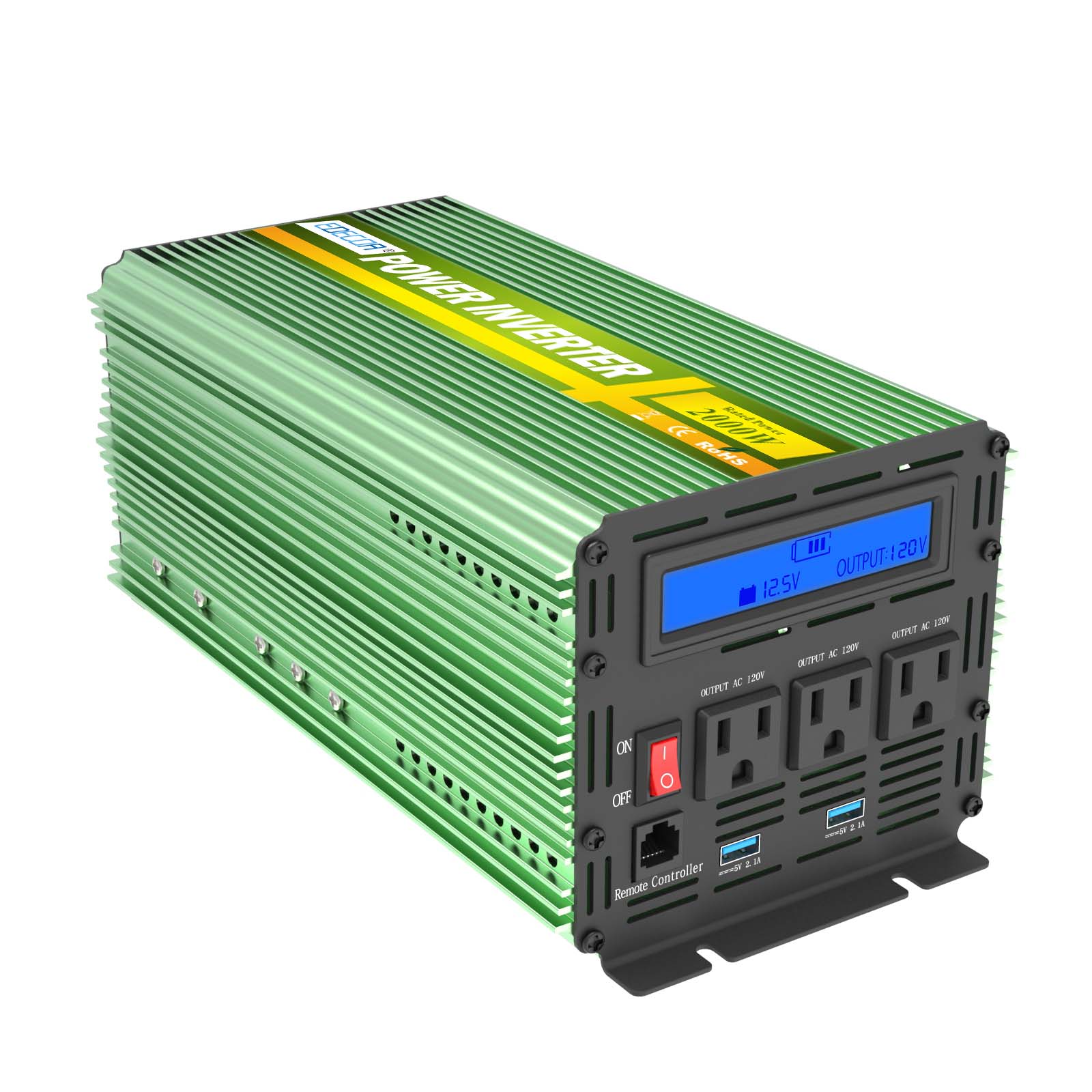 EDECOA 2000W/4000W DC 12V/24V AC 110V 120V modified sine wave power inverter