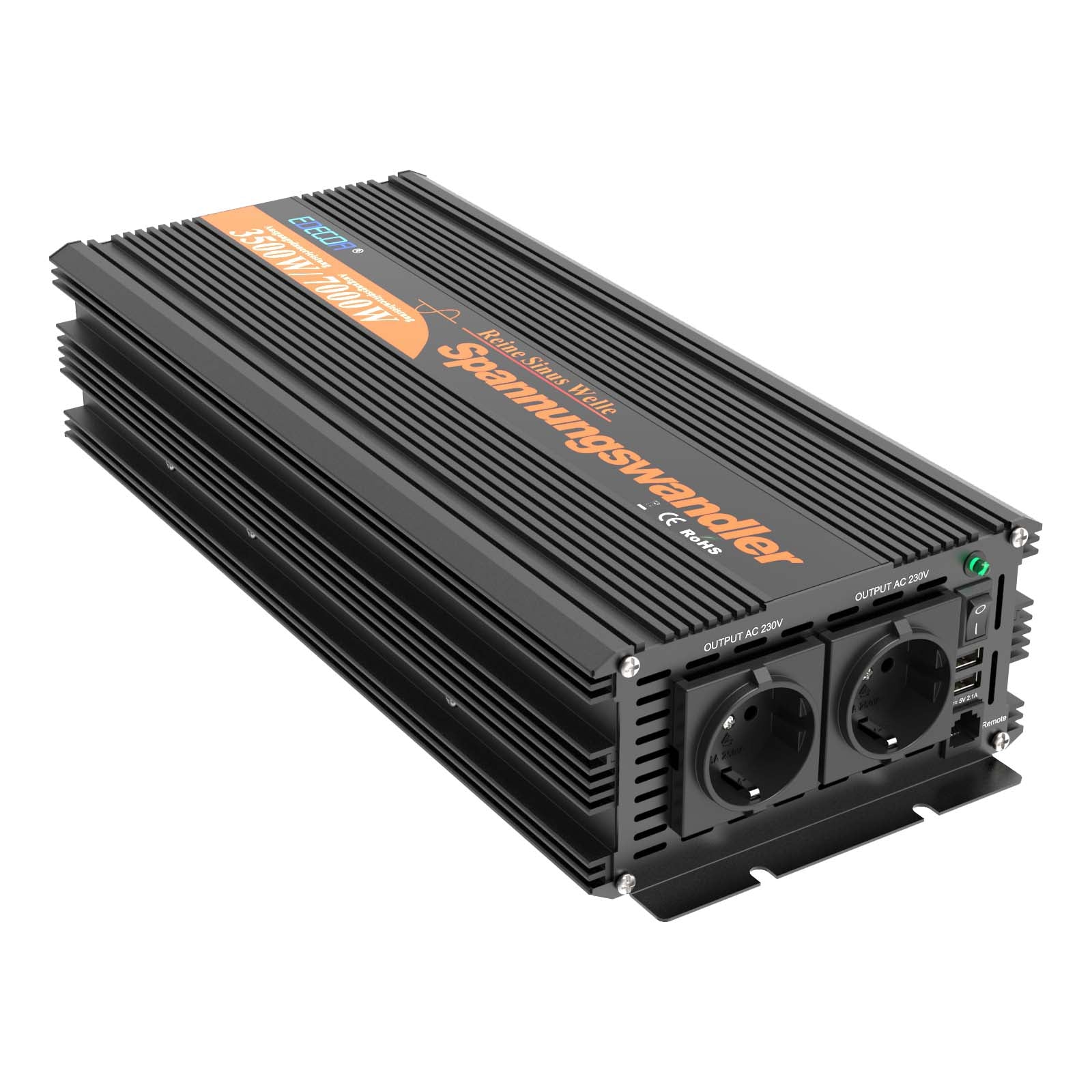 EDECOA 3500W/7000W DC 12V/24V AC 220V 230V pure sine wave power inverter