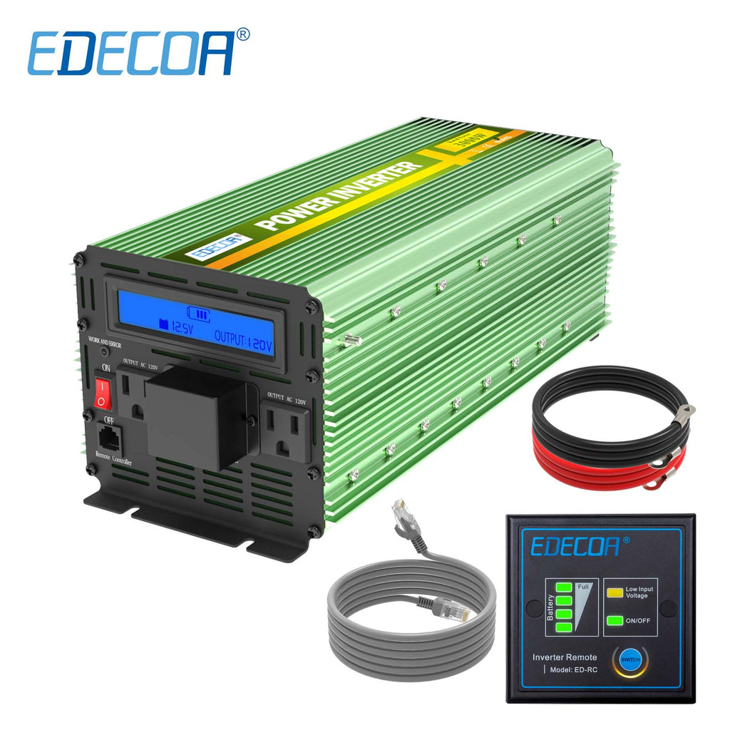 EDECOA 3000W/6000W DC 12V/24V AC 110V 120V modified sine wave power inverter