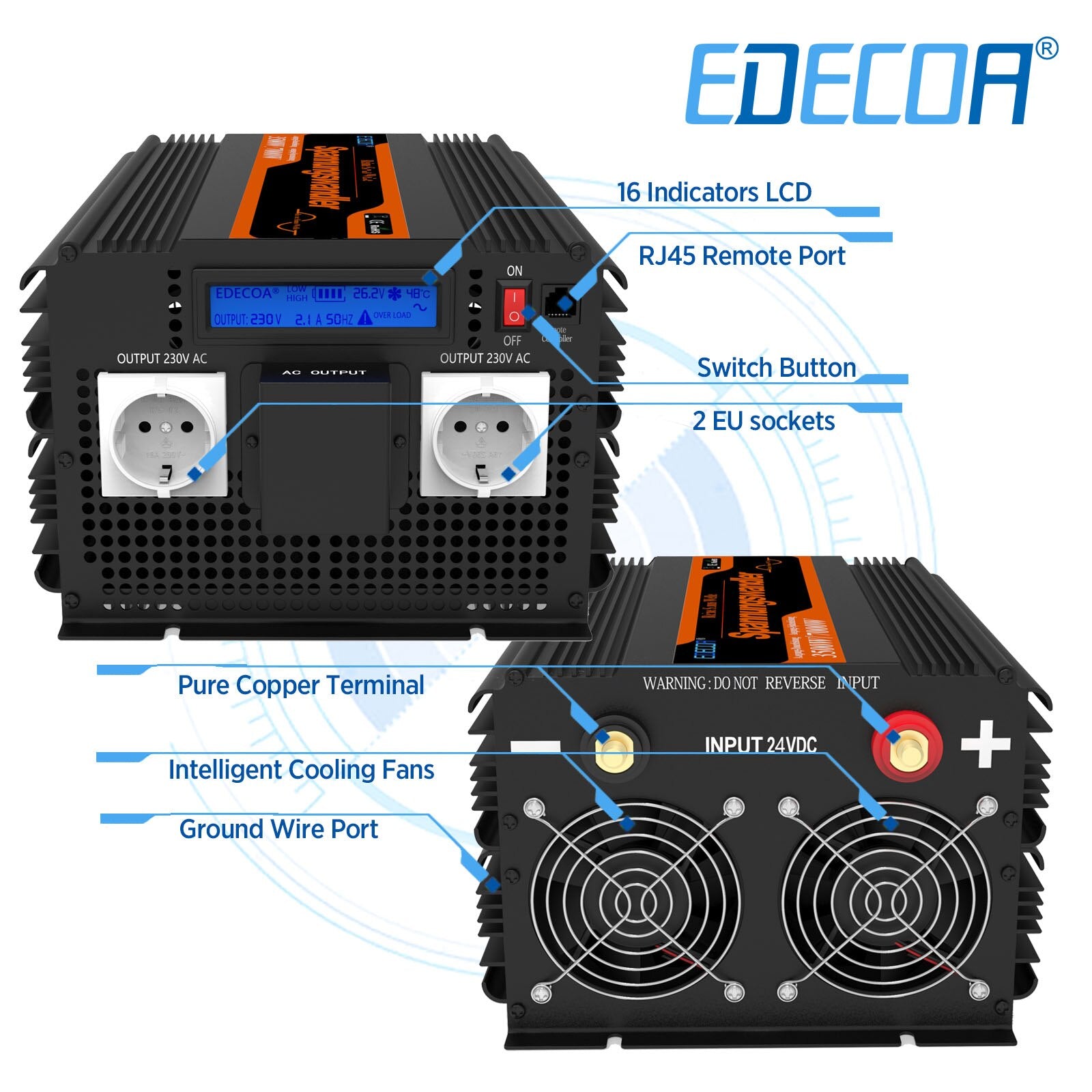 24V to 220V 3500W power inverter